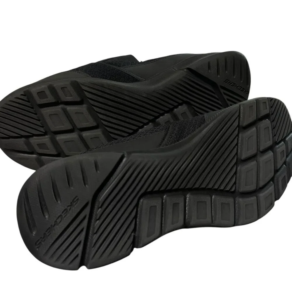 Skechers Men's Relaxed Fit Slip On Shoes-Black-Air-Cooled Memory Foam-Size 10